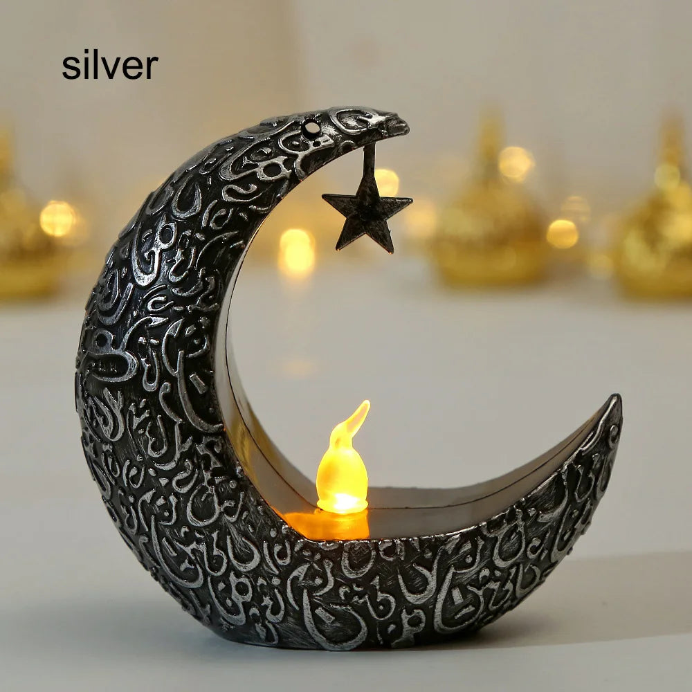 Ramadan Decoration Star Moon LED Candlestick Lamp for Ramadan