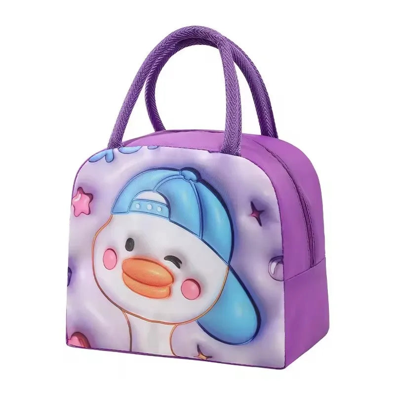 Kids Lunch Bag for School Portable Thermal Bag Children Cartoon Insulated Lunch Bag.