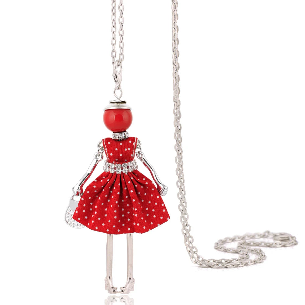 Cute Women Necklace Statement Lady Charm Long Trendy New Fashion Female Big Pendant Lovely Jewelry Polka Dot Gift Wholesale