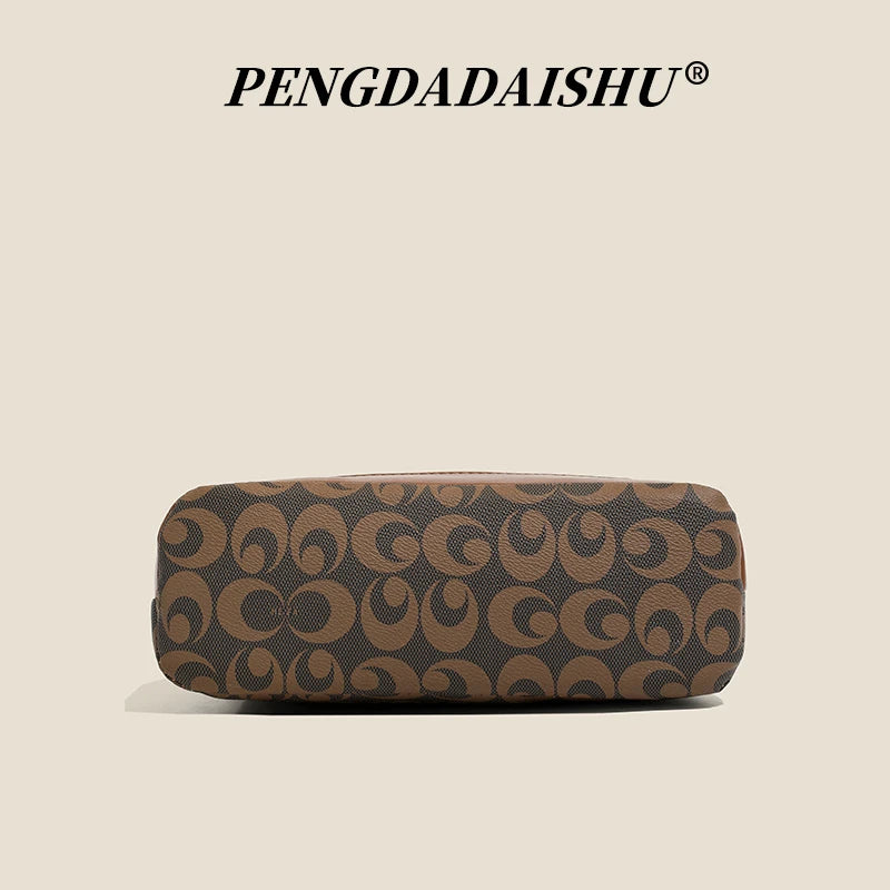 New women's handbag, trendy fashion, retro letter print, top-handle and shoulder bag.