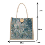 Women Ins Style Portable Hand Bag Linen Bag Students Handbags.