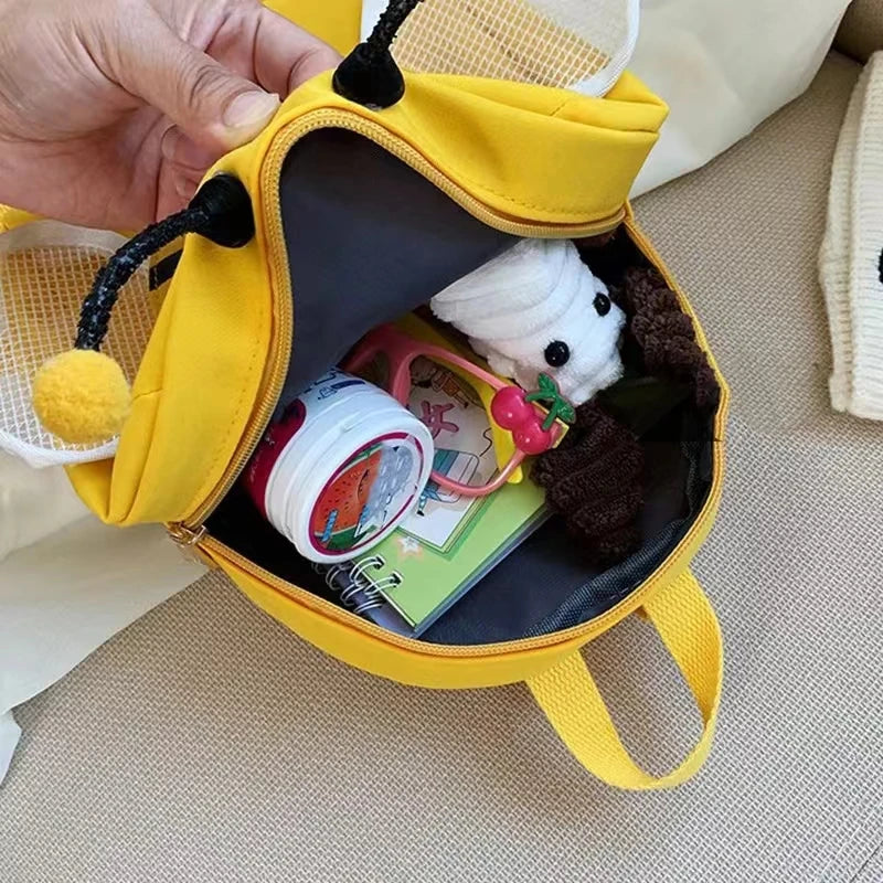 Kids Stuff  Cute Bee Style Backpack Kids School Bag Fashion Anti-loss Large Capacity Handbag.