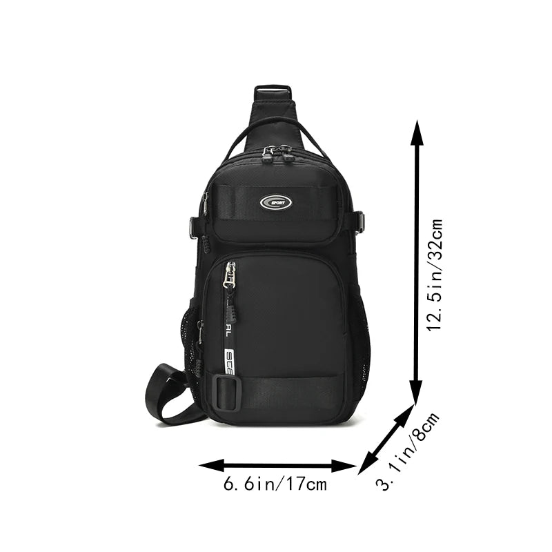 Riding backpack for men, chest bag, casual single shoulder bag, lightweight and large-capacity crossbody bag