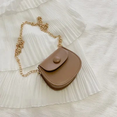 New Mini Fashion Shoulder Bags for Kids Coffee Black Yellow Children's Small Cross Body Earphone Lipstick Storage Bags