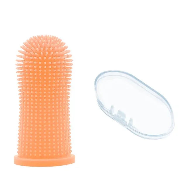 Dog & Cat Super Soft  pet Finger Toothbrush Teeth Cleaning Breath Care Nontoxic Silicone Tooth Brush