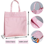 Personalized Kids Library Tote Bags Homeschool Cute Animal with Name Reading Books Bag.