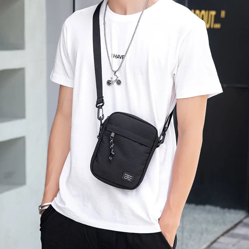 Simple Mini Crossbody Handbags Bag Men's Nylon Shoulder Side Bag for Men.