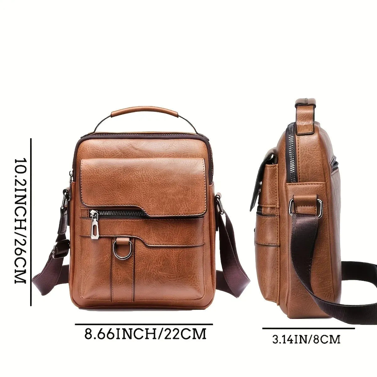 Brand Men Shoulder Bag for 9.7" iPad Men PU Leather Flaps Men's Crossbody Bags Business Flap Male Solid Messenger & Travel Bag
