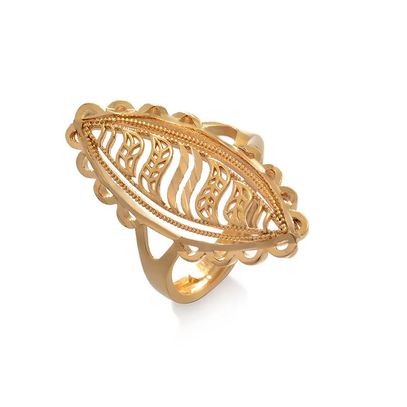 Rings for Women Gold Color Fashion Jewelry Rings Woman Girl, Arab Jewelry Symbol of Wealth