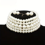 Pearl Beaded Necklace for Women Multilayer Choker Trend Chain Collares On The Neck Chokers Female Party Accessories