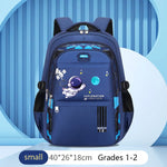 Kids Backpack Children School Bags for Boys Astronaut School Waterproof Primary Book Bag.