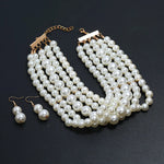 Pearl Beaded Necklace for Women Multilayer Choker Trend Chain Collares On The Neck Chokers Female Party Accessories