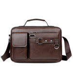 Men's Retro Messenger Bag with Waterproof Design, Large Capacity Laptop Briefcase for Office Work,Travel and School