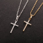 HipHop Fashion Cross Necklace For Women Crystal Zircon Men Metal Chains Choker Jesus Pendants Jewelry Gift